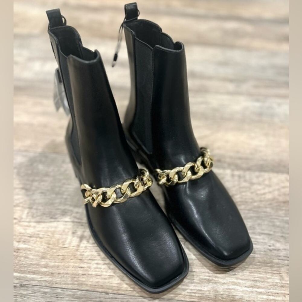 ZARA Black US 8 Square Toe Boots NWT LAST ONE!!! - Picture 9 of 16